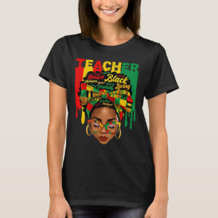 Black Teacher Magic Afro Hair Melanin Black Histor T-Shirt