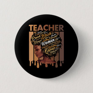 Black Teacher Magic Black History Education Melani 2 Inch Round Button