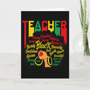 Black Teacher Magic Black History Education Melani Card