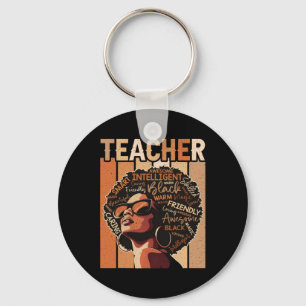 Black Teacher Magic Black History Education Melani Keychain