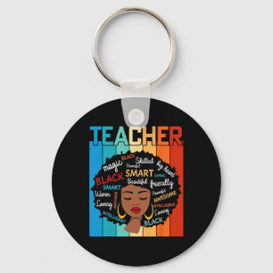 Black Teacher Magic Black History Education Melani Keychain
