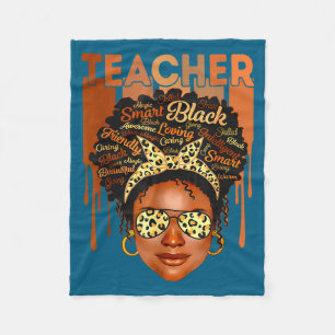 Black Teacher Magic Black History Illustration Fleece Blanket