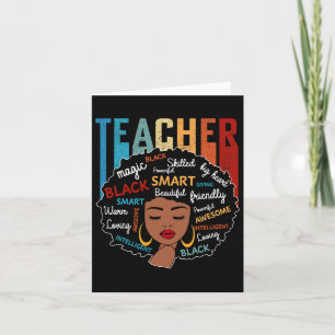 Black Teacher Magic Black History Month Afro Hair Card