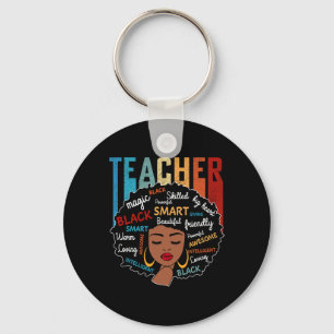Black Teacher Magic Black History Month Afro Hair Keychain