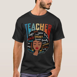 Black Teacher Magic Black History Month Afro Hair T-Shirt