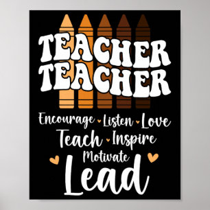 Black Teacher Melanin Crayons Black History Month Poster