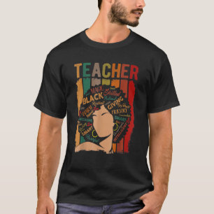 Black Teacher Pride Melanin Afro Queen African Ame T-Shirt