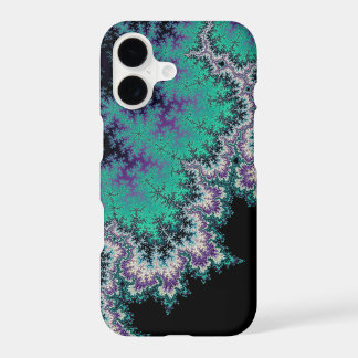 Black, Teal and Purple Fractal iPhone X Case
