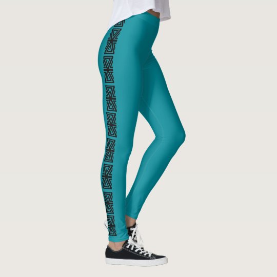 Black Teal Aztec Stripe 4rhonda Leggings