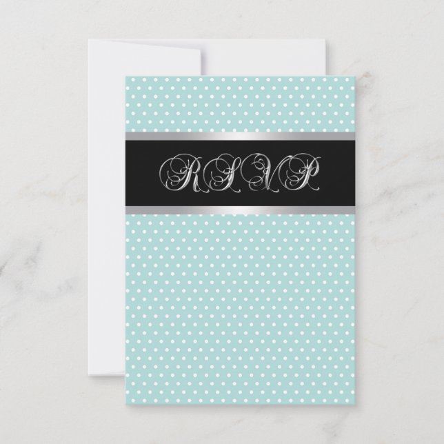 Black Teal Blue RSVP Card (Front)