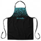 Black Teal Faux Glitter Personalized