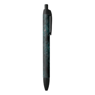 Black Teal Geometric Pattern Ink Pen