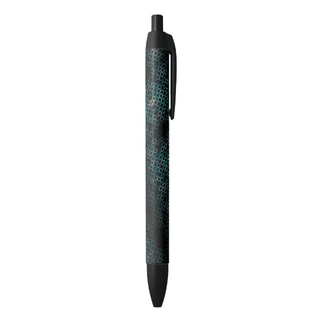 Black Teal Geometric Pattern Ink Pen (Bottom (Vertical))