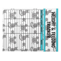 Black & Teal Hexagon Cat Weight & Feeding Chart