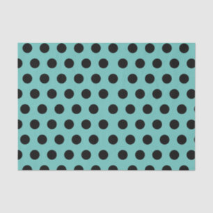 Black & Teal Medium Sized Polka Dot Tissue Paper