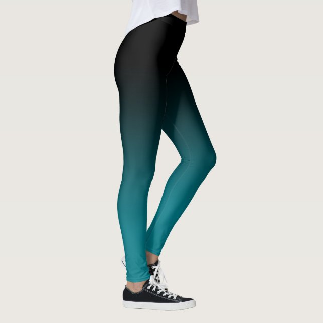 Black Teal Ombre Leggings (Right)