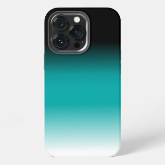 Black Teal White Ombre iPhone 13 Pro Case
