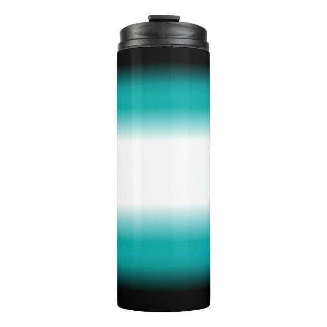 Black Teal White Ombre Thermal Tumbler (Front)