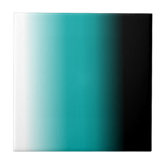 Black Teal White Ombre Tile