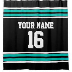 Black Teal White Stripes Sports Jersey