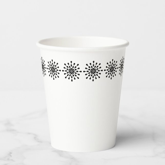 Black teardrops paper cups (Back)