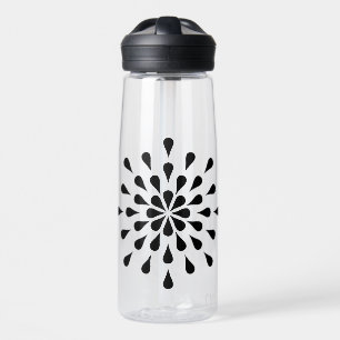 Black teardrops water bottle