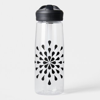 Black teardrops  water bottle