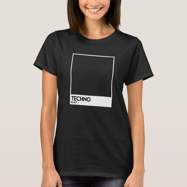 Black Techno Picture Photo T-Shirt (Front)