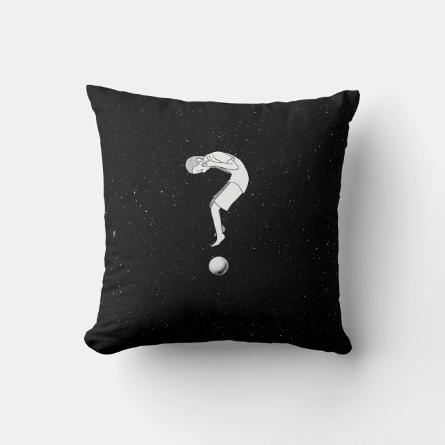 Black teens pillow boy as question mark great art  (Front)