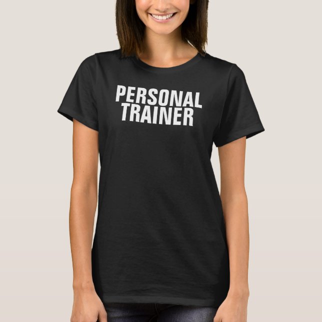 Black Template Womens Fitness Personal Trainer T-Shirt (Front)