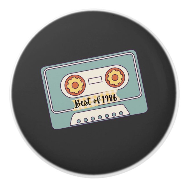 black templete ceramic knob (Front)