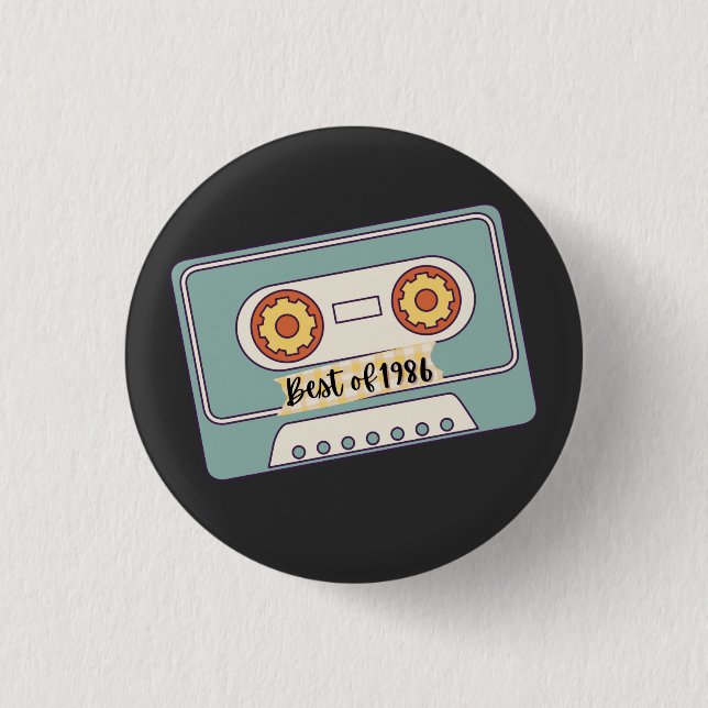 black templete T-Shirt 1 Inch Round Button (Front)