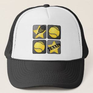 Black Tennis Trucker Hat