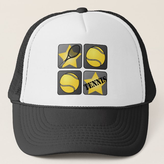 Black Tennis Trucker Hat (Front)