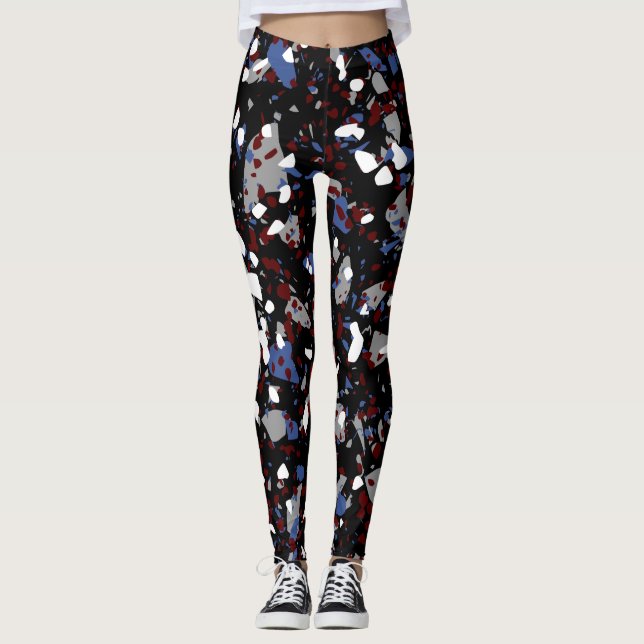 Black Terrazzo Leggings (Front)