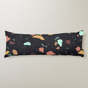 Black Terrazzo Pattern Body Pillow