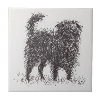 Black Terrier Ceramic Tile