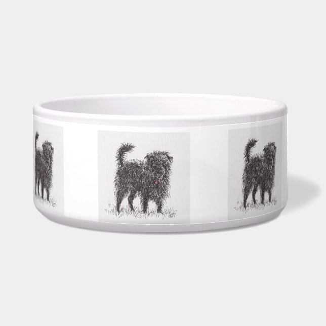 Black Terrier Dog Bowl (Front)