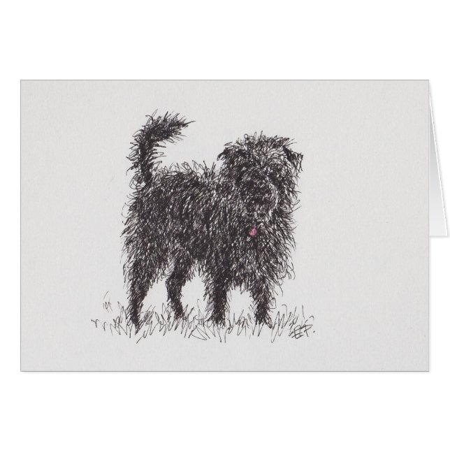 Black Terrier greeting card (Front Horizontal)