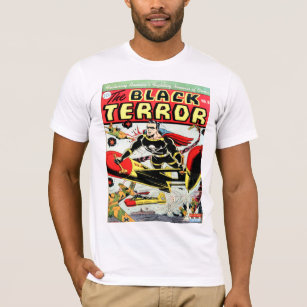 BLACK TERROR Cool Vintage Comic Book Cover Art T-Shirt