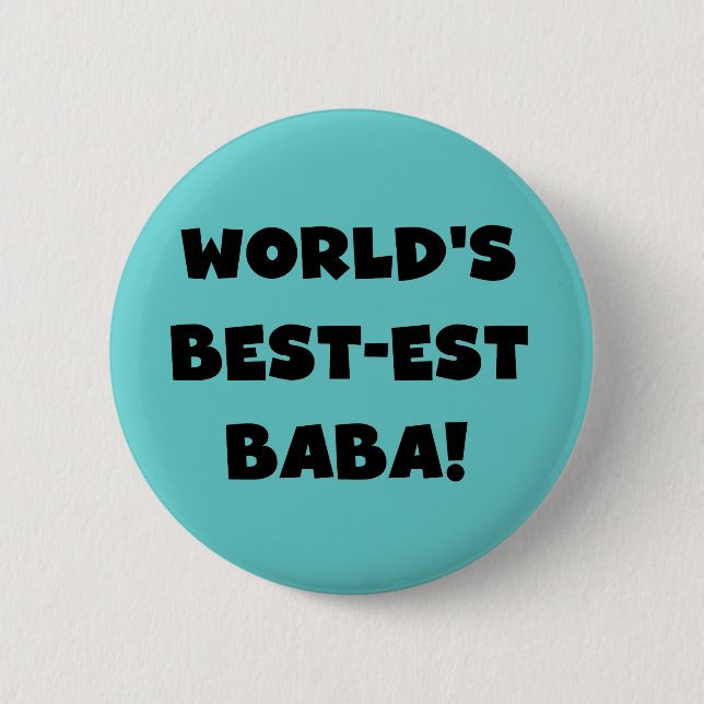 Black Text Best-est Baba T-shirts and Gifts 2 Inch Round Button (Front)