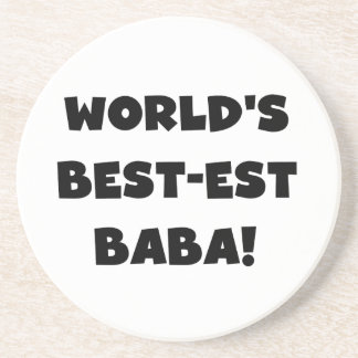 Black Text Best-est Baba T-shirts and Gifts Coaster