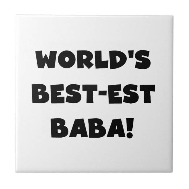 Black Text Best-est Baba T-shirts and Gifts Tile (Front)