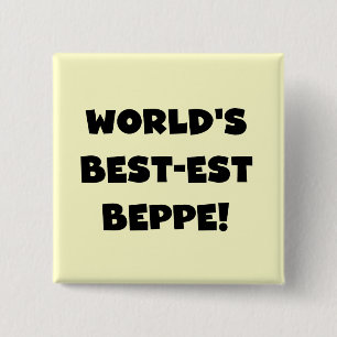 Black Text Best-est Beppe T-shirts and Gifts 2 Inch Square Button