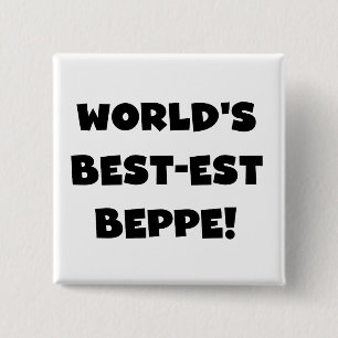 Black Text Best-est Beppe T-shirts and Gifts 2 Inch Square Button