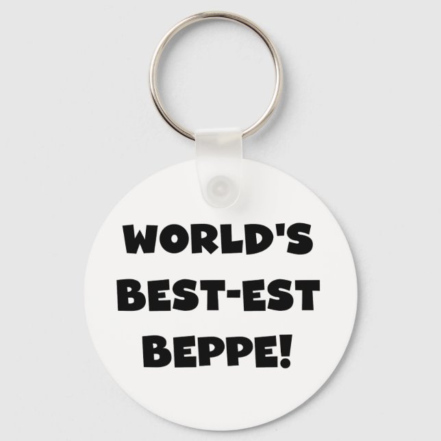 Black Text Best-est Beppe T-shirts and Gifts Keychain (Front)