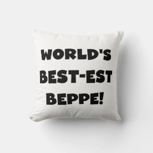 Black Text Best-est Beppe T-shirts and Gifts Throw Pillow