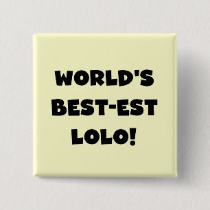 Black Text Best-est Lolo T-shirts and Gifts 2 Inch Square Button