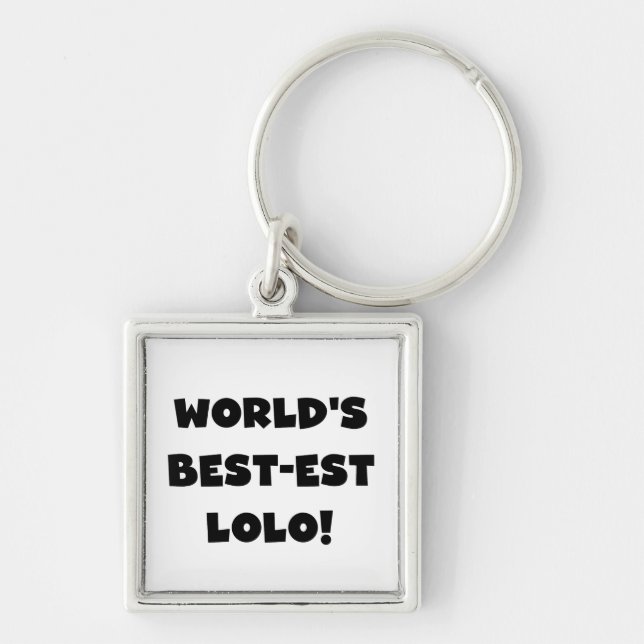 Black Text Best-est Lolo T-shirts and Gifts Keychain (Front)