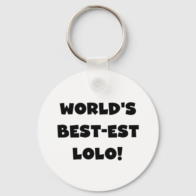 Black Text Best-est Lolo T-shirts and Gifts Keychain (Front)